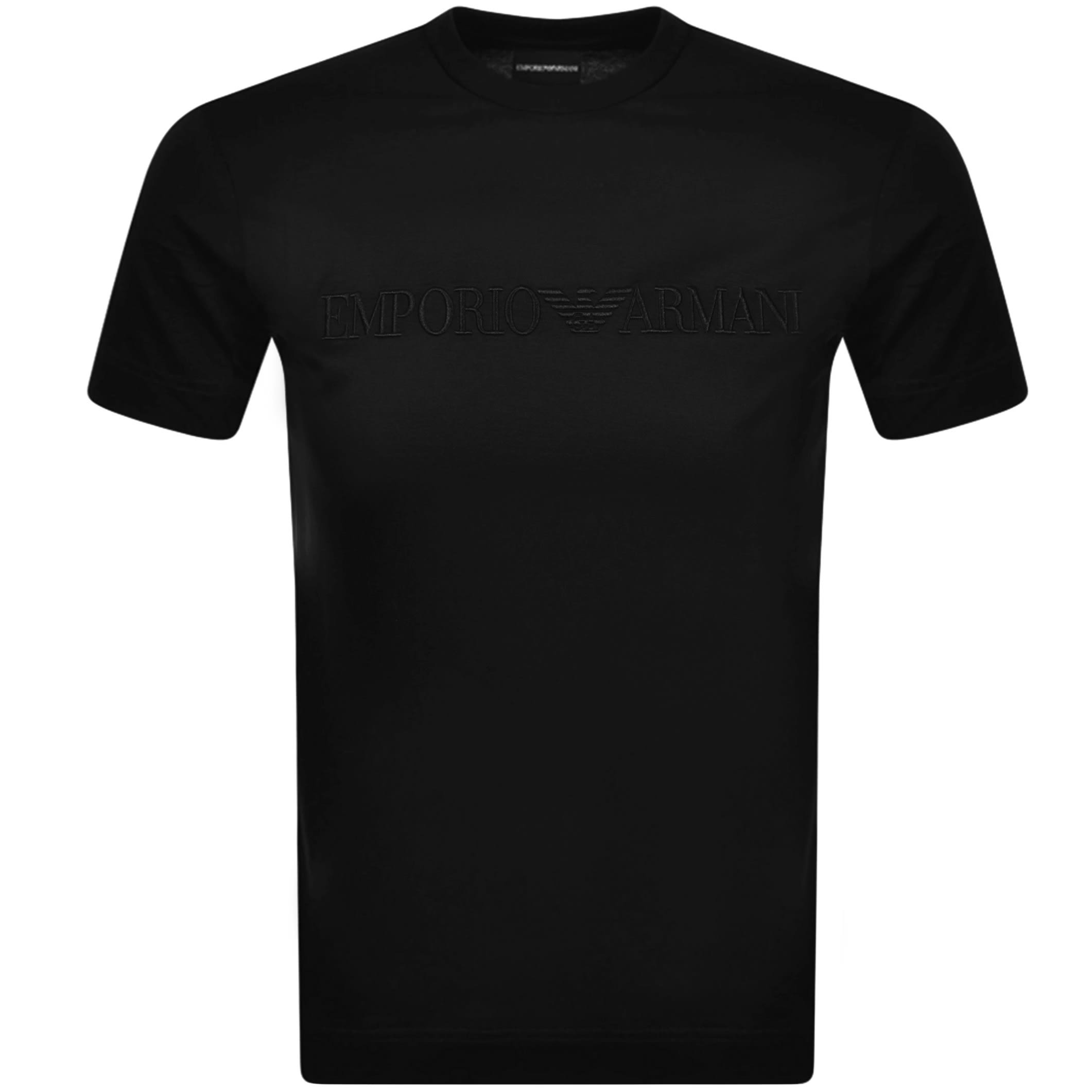 Alternative Image for ProductEmporio Armani Crew Neck Logo T Shirt Black1